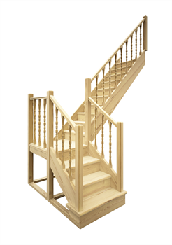 Деревянная межэтажная лестница ЛЕС-04 - фото 22482