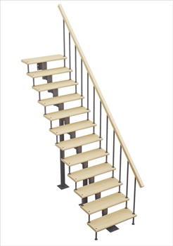 Модульная лестница Стандарт, серия «Классик» (прямой марш) высота шага 225 мм - фото 22530