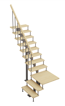 Модульная лестница Фаворит, серия «Классик» (с поворотом 90 градусов) высота шага 180 мм