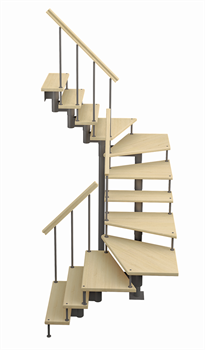 Модульная лестница Спринт, серия «Классик» (c поворотом на 180 градусов) высота шага 225 мм