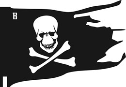 Флюгер средний 490х380 мм. Пиратский флаг