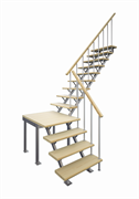 Комбинированная межэтажная лестница ЛЕС-05-3 (поворот 90°, высота 3 м)