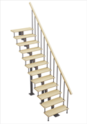 Модульная лестница Стандарт, серия «Классик» (прямой марш) высота шага 225 мм