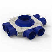 Распределительная коробка RENSON Easyflex round, 6 каналов 90 мм, вертикальный вход 160 мм 27605