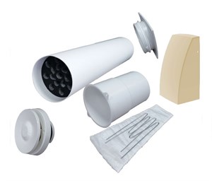 Приточный клапан VILPE VELCO VT-100 для домов и квартир комплект с козырьком STORM COVER 800100