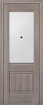 Дверное полотно Grazia 502 Noce Grigio Nuovo со стеклом Fondendo