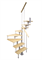 Модульная малогабаритная лестница Эксклюзив, серия «Квадро» (c поворотом на 180 градусов квадратный профиль) высота шага 225