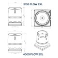 Вентиляционный выход VILPE FLOW 400S с основанием 724х724 мм 350412